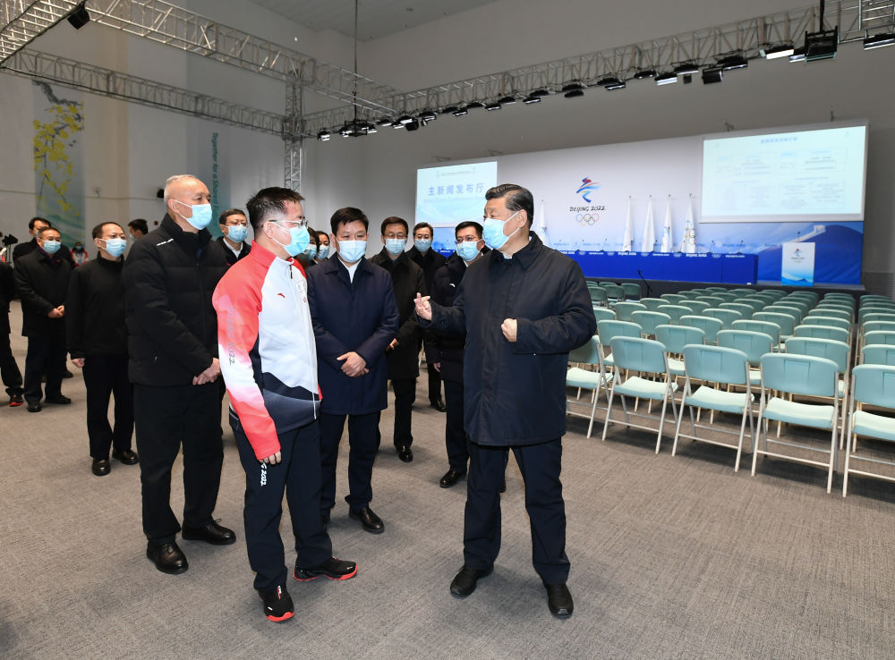 1月4日，习近平总书记在北京考察冬奥会、冬残奥会筹办备赛工作。新华社记者谢环驰摄