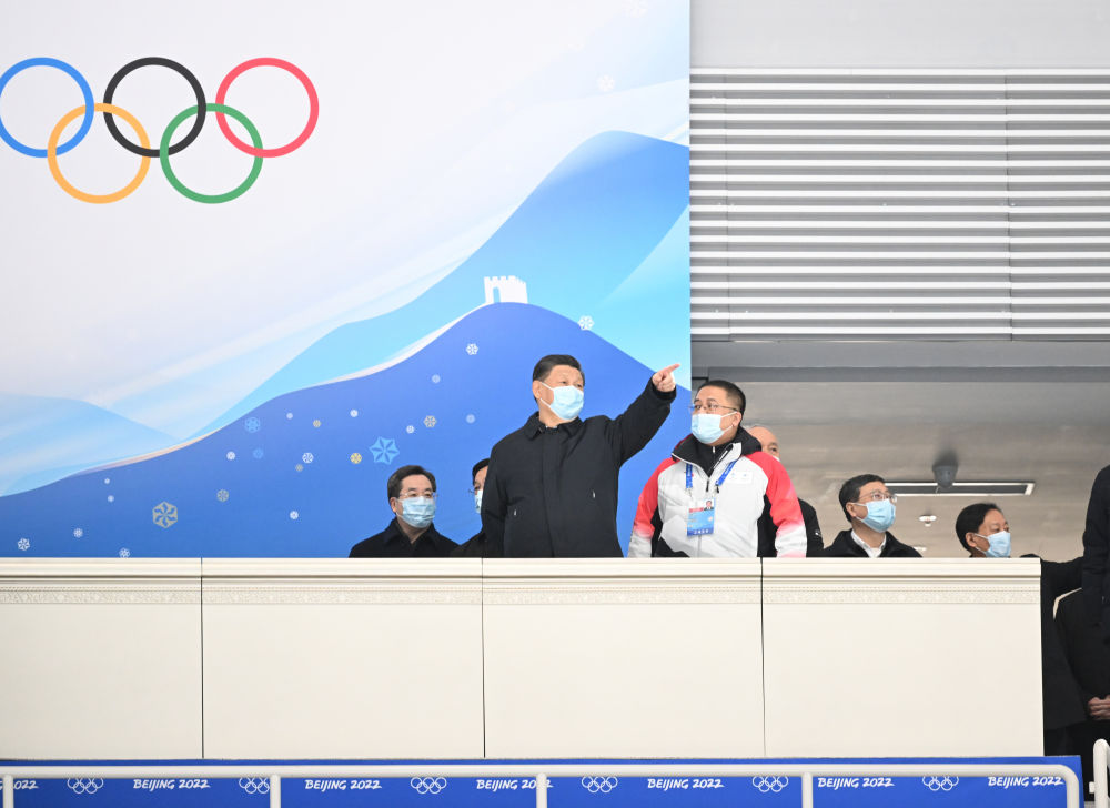 1月4日，习近平总书记在北京考察冬奥会、冬残奥会筹办备赛工作。新华社记者申宏摄